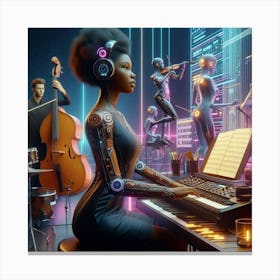 Futuristic Music Composition Canvas Print