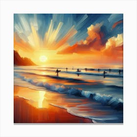 Sunset At The Beach 4 Canvas Print