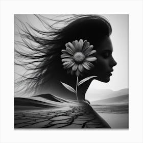 Silhouette of a beautiful woman 6 Canvas Print