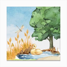 Ducks In The Pond Canvas Print