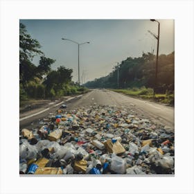 Garbage On The Road 9 Canvas Print