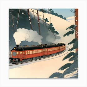 Train In The Snow Canvas Print