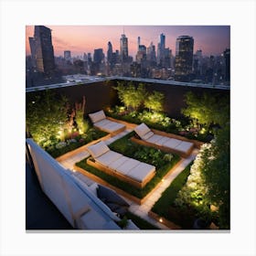 Nyc Rooftop Garden Canvas Print