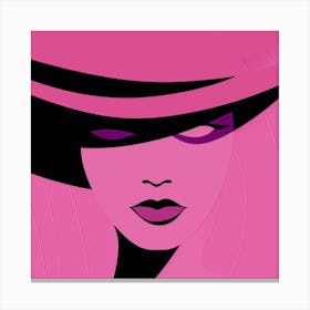 Woman In A Pink Hat Canvas Print