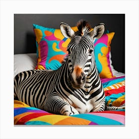 Zebra On Bed Chillout Canvas Print