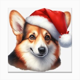 Santa Hat Corgi Lienzo