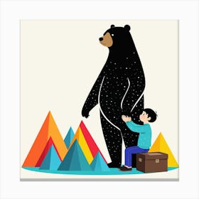 Bear And A Boy 2 Canvas Print