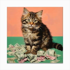 Money Cat 6 Canvas Print