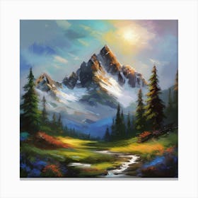 Mountain Landscape Painting 3 Canvas Print