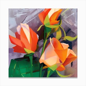 Origami Roses Canvas Print