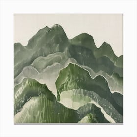 Japanese Watercolour Of Mount Norikura 1 Canvas Print