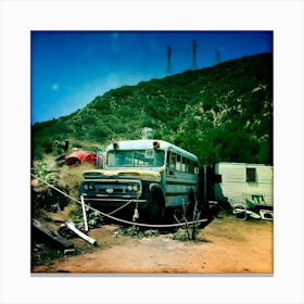 Bus On Hillside Canvas Print