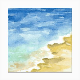 Watercolor Of A Beach 2 Canvas Print