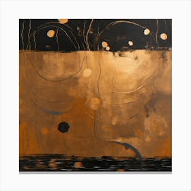 Orange And Black And Gold Wall Art Canvas Print