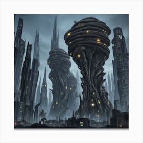 Futuristic Alien City 1 Canvas Print