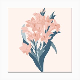 Gladiolus Flowers Square Canvas Print