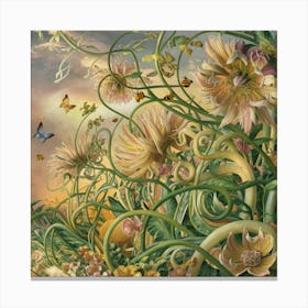 Flowers In The Wind Canvas Print