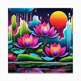 Lotus Flower Painting 8 Canvas Print