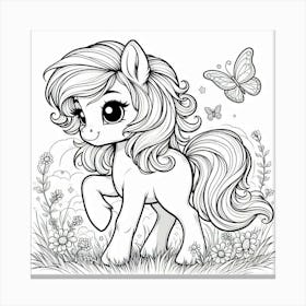 Line Art pony 2 Canvas Print