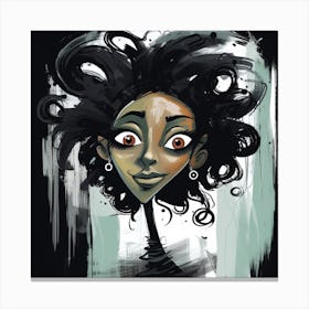 Girl With Big Hair Canvas Print