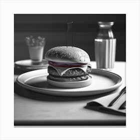 Burger On A Plate 38 Canvas Print