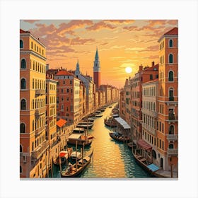 Venice, Italy Cubism Style Canvas Print