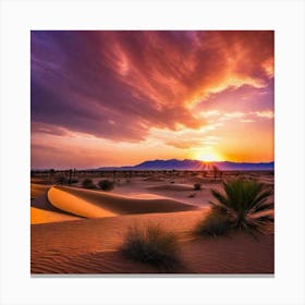 Sunset In The Desert 10 Canvas Print