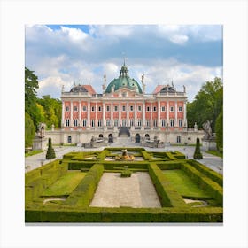 Picture of a beautiful palace with a wonderful garden1 Canvas Print