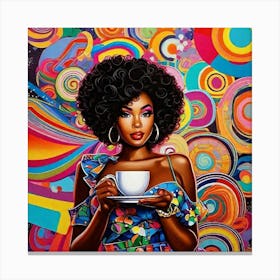 Coffee With A Black Woman Canvas Print