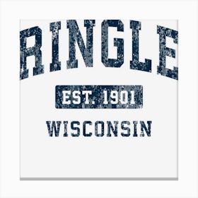 Ringle Wisconsin Wi Vintage Athletic Sports Design Canvas Print