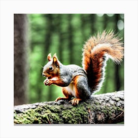 Squirrel In The Forest 100 Canvas Print