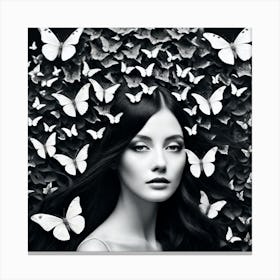 Black And White Butterfly Canvas Print