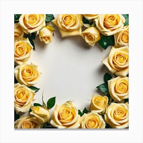 Yellow Roses In A Circle Canvas Print