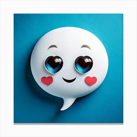 Firefly Heart Eyes Emoji With Speech Bubble On Blue Background 94365 Canvas Print