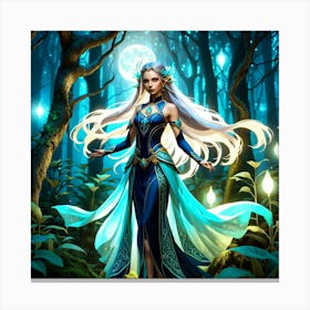 Fantasy Woman In The Forest Canvas Print