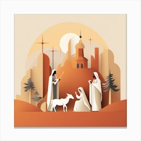 Nativity Scene Christmas 3 Canvas Print