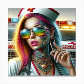 Tattooed Nurse Canvas Print