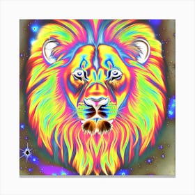 The Lion in Negative Rainbow Canvas Print