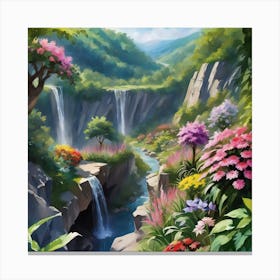 Waterfall In The Forest 2 Canvas Print