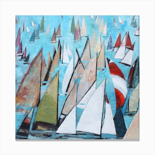 Colourful Sails Square Canvas Print
