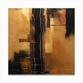 Abstract Painting Black And Gold Wall Art 3 Canvas Print