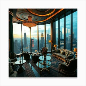 Interior Of A New York Penthouse Canvas Print