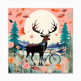 Deer In The Forest Canvas Print