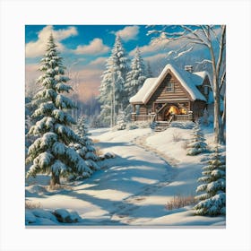 Cabin In The Woods Canvas Print