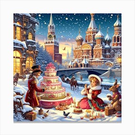 Winter In Moscow Canvas Print