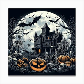 Halloween Haunted House Canvas Print