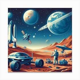 Astronauts on Mars. Canvas Print
