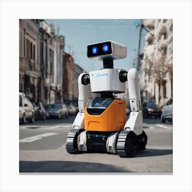 Robot On The Street 63 Canvas Print