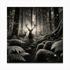 Deer In The Forest Canvas Print