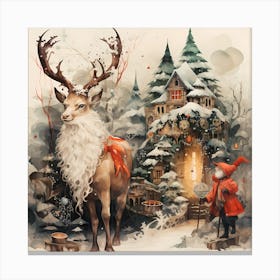 Christmas Painted Brush Canvas Print